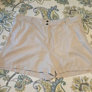 Women's Casual Linen Blend Shorts - Beige
